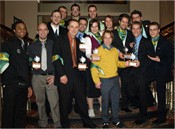 La délégation sherbrookoise (de gauche à droite) : Daniel Benoni-Théroux, Jean-Philippe Potvin, Denis Bellavance, Thomas-Louis Laforest, Nicolas Vincent, Marc-Antoine Turcotte, Alexandre Lussier, Cédric Demers, Gabrielle Rivest, David Barabé, Stéphanie Thériault, David Charbonneau, David Rancourt, Nicola Fortier et Martin Lavoie