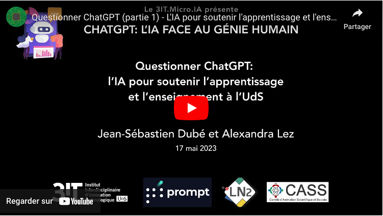 Le 17 mai dernier avait lieu la conf&eacute;rence Questionner ChatGPT : l'IA pour soutenir l'apprentissage et l'enseignement &agrave; l'UdeS.&nbsp;