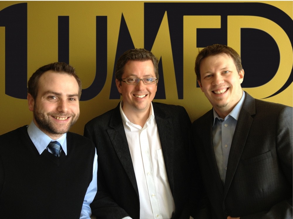 Les trois fondateurs de Lumed:&nbsp;Mathieu Beaudoin, Dr Louis Valiquette et Vincent Nault