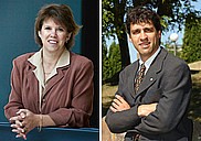 Luce Samoisette, professeure à la Faculté d'administration, ainsi que Louis Marquis, professeur à la Faculté de droit.