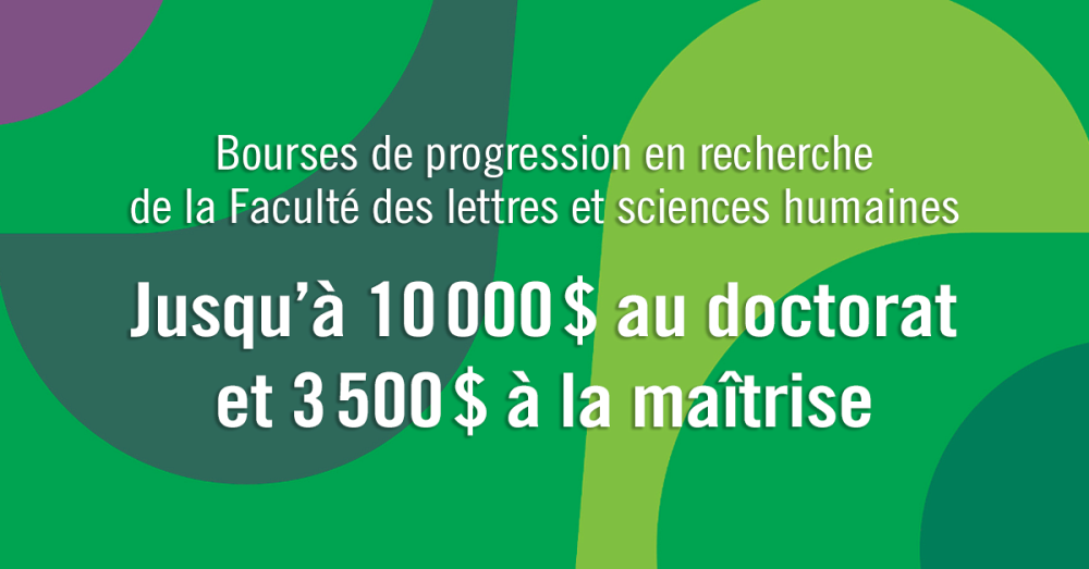 Ces nouveaux programmes de bourses sont offerts par la Facult&eacute; des lettres et sciences humaines de l'Universit&eacute; de Sherbrooke.