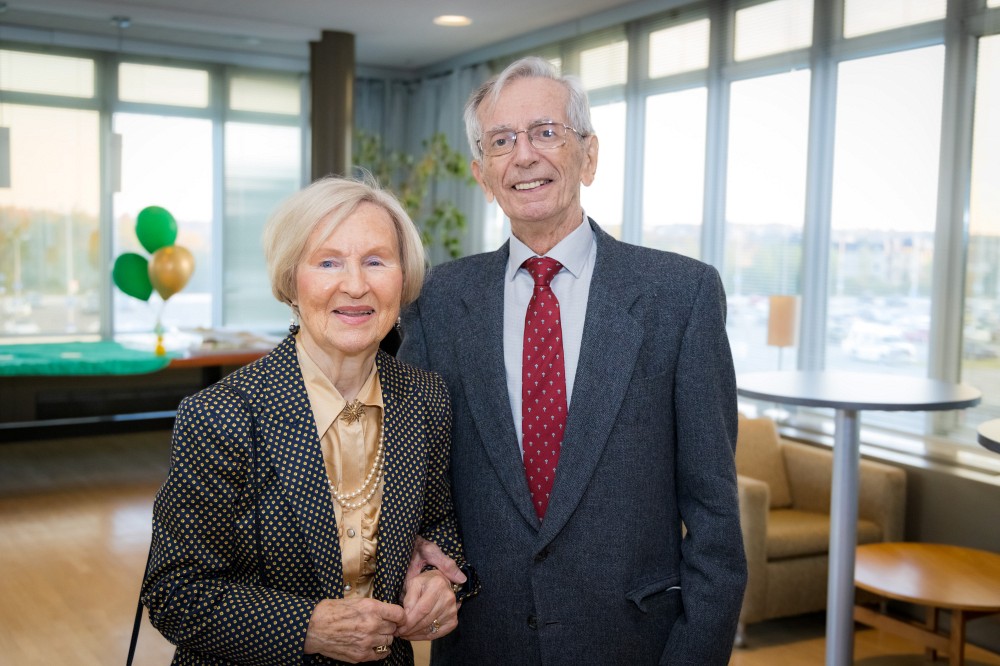 Mme Th&eacute;r&egrave;se Brochu de Margerie et le Dr Jean de Margerie, lors de l'annonce de leur don d'envergure &agrave; la FMSS, le 2 octobre dernier.