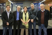 De gauche &agrave; droite&nbsp;: Mohamed Ourya, Emmanuel Choquette, B&eacute;atrice Vaugrante, Jean-Herman Guay et Michel Garneau (Garnotte)