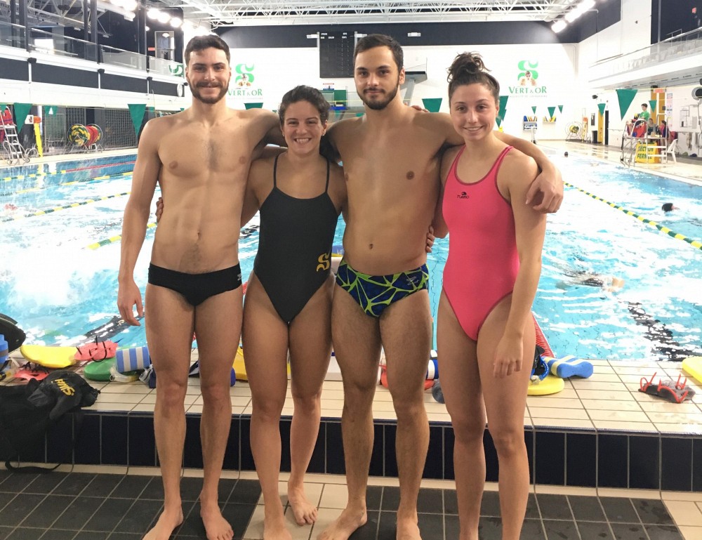 Dans l'ordre habituel: Jonathan Naisby, Simonne Couture, Simon Gaudreau et Marie-Laurence Godin.