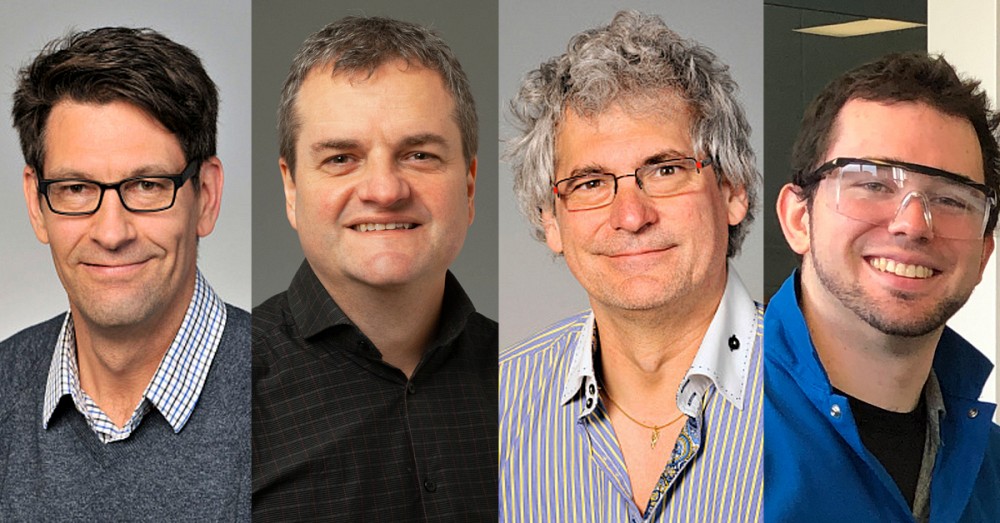De gauche &agrave; droite: Prs Martin Lepage, Martin Audet, Robert Dumaine et Philippe Dauphin-Ducharme