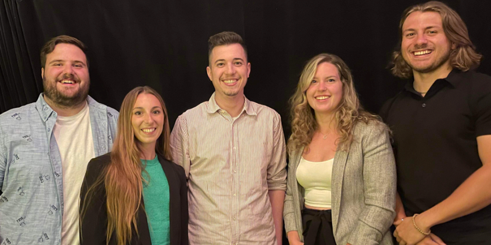L'&eacute;quipe ayant rafl&eacute; les honneurs, compos&eacute;e de Simon Desranleau, &Eacute;mie V&eacute;zina, Dannick Lauzon, &Eacute;lise Gauthier et Samuel Allard.Photo : Fournie
