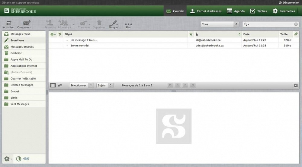 Capture d'&eacute;cran de la nouvelle interface