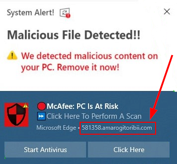 Exemple d'une fausse fen&ecirc;tre de notification de Windows.