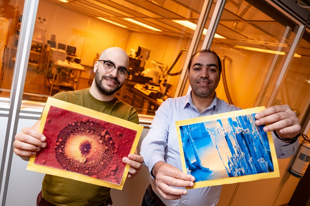Les deux finalistes du concours La preuve par l'image, Yosri Ayadi et Ahmed Chakroun, chercheurs postdoctoraux respectivement au 3IT et chez IBM &agrave; Bromont.