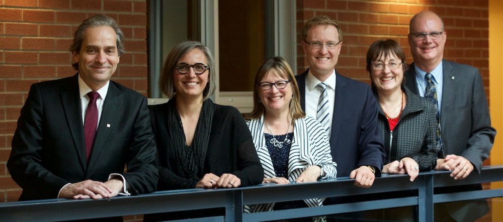 La nouvelle &eacute;quipe de direction de l'&Eacute;G. Fran&ccedil;ois Coderre, Doroth&eacute;e Boccanfuso, Lise Desmarais, Jean-Fran&ccedil;ois Lalonde, Anne Mathieu et Jean &Eacute;thier. 