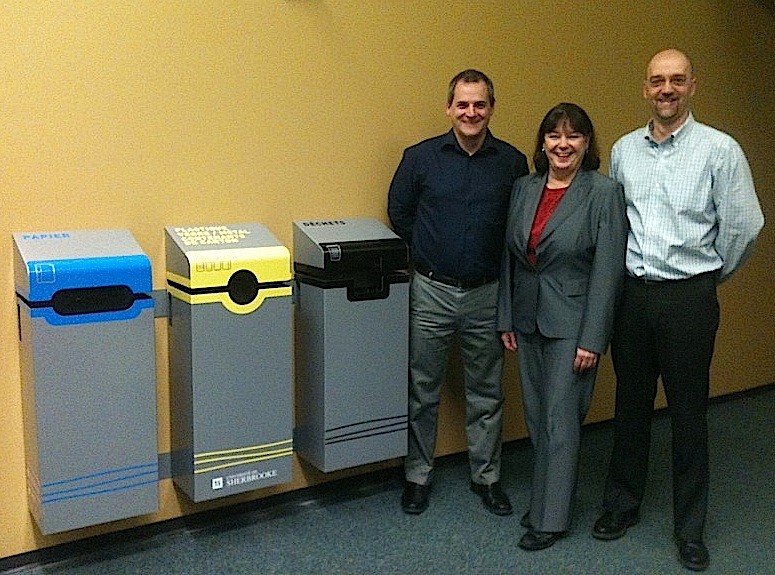 Le vice-recteur Alain Webster, la directrice du CHUS, Patricia Gauthier, et le directeur de Form&eacute;tal, Jean Lechasseur.