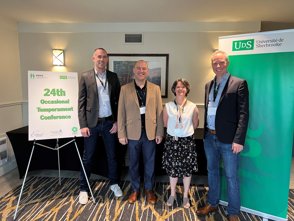 Le comit&eacute; organisateur du 24e congr&egrave;s Occasional Temperament Conference, les professeurs Yann Le Corff et Jean-Pascal Lemelin de l'UdeS, la professeure Annie Bernier de l'UdM et le professeur Nicolas Berthelot de l'UQTR.