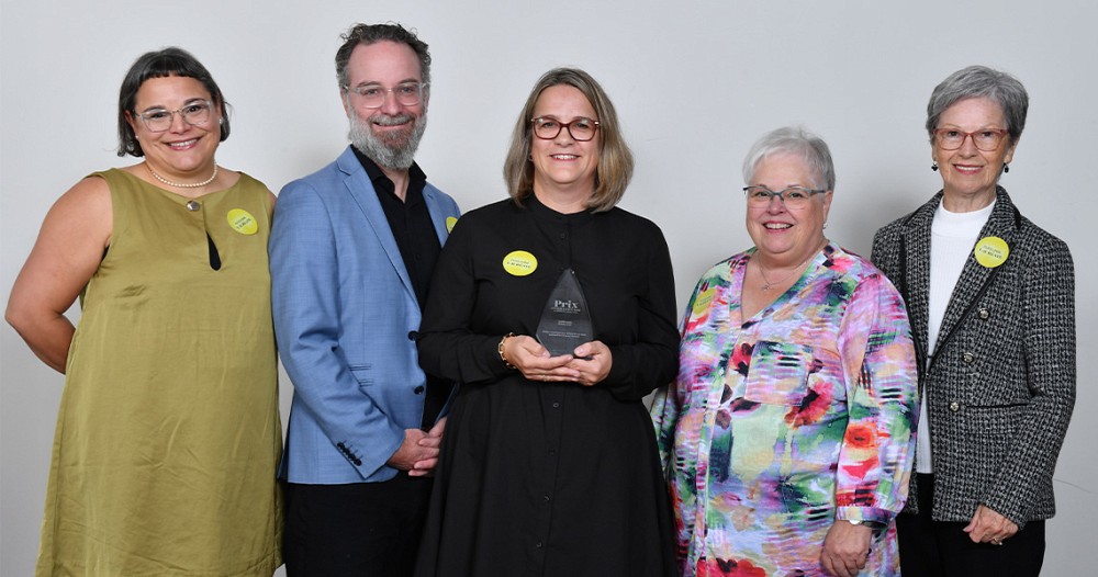 De gauche &agrave; droite : Catherine Girard, Dany Baillargeon, Nathalie Delli Colli, et deux membres du comit&eacute; de pilotage, Juliette Demers et Pauline Dumoulin.