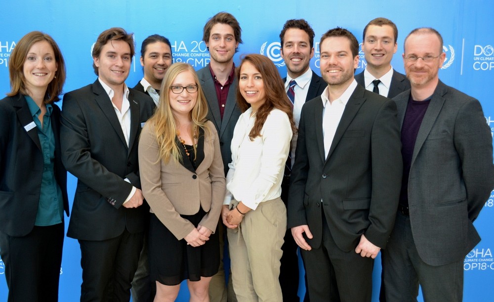La d&eacute;l&eacute;gation de l'UdeS au sommet de l&rsquo;ONU sur les changements climatiques&nbsp;: Annie Chaloux, Johan Jaquemin, Xavier P.-Laberge, Catherine Gauthier, &Eacute;tienne Ravary-Ouellet, Daniela Levasseur, Mathieu Simard, Simon C. Roy, Rapha&euml;l Allard et Hugo S&eacute;guin.