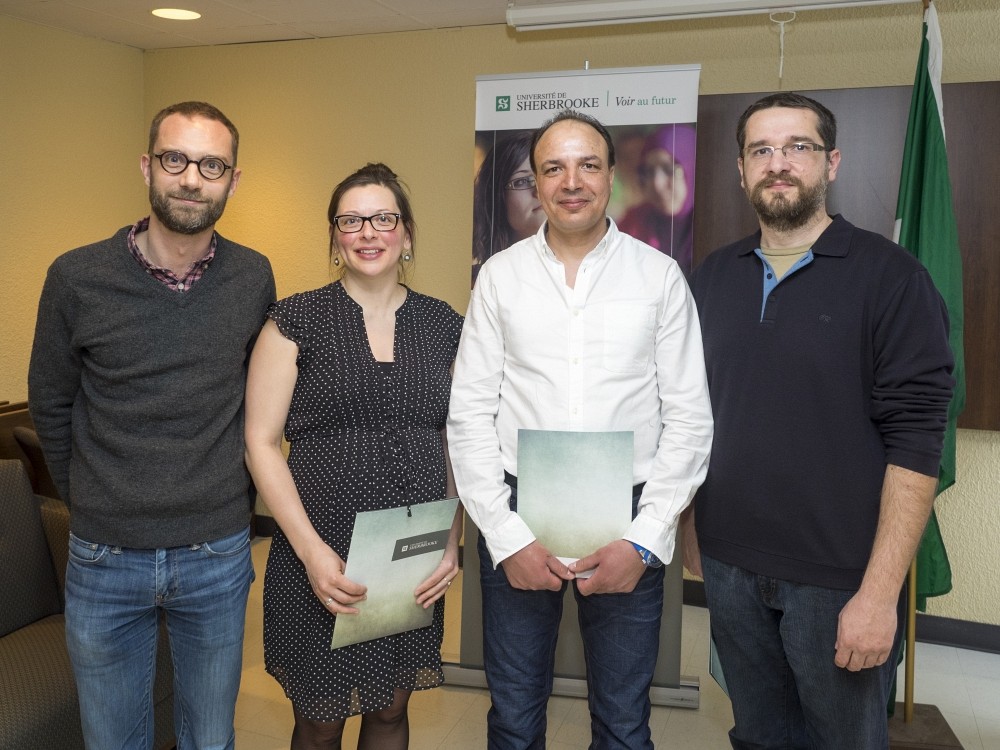 De gauche &agrave; droite: David Koussens, AnnieBourgeois,&nbsp;Sami Smida et&nbsp;Octavian Blaga