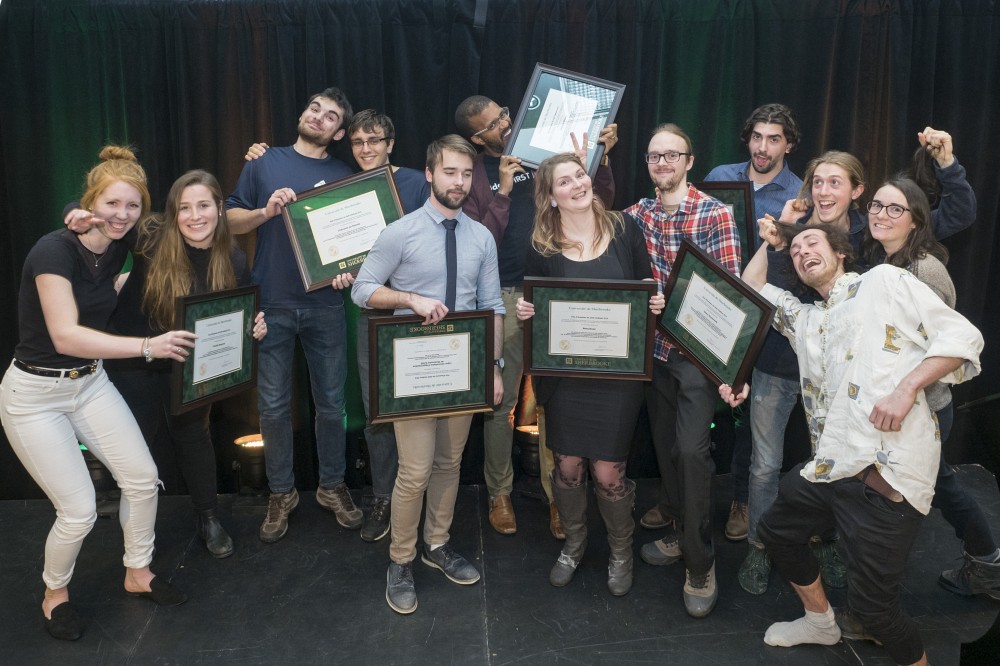 Les laur&eacute;ates et laur&eacute;ats du D&eacute;fi &eacute;tudiant 2018.