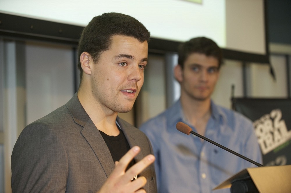 Bruno Renaud, pr&eacute;sident de l'&eacute;v&eacute;nement Door2trail, et Adrien Bourdon, vice-pr&eacute;sident des Jeux du commerce.