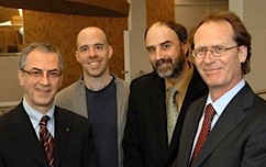 Denis LeBel (UdeS) et Benoit-Antoine Bacon (Universit&eacute; Bishop's), copr&eacute;sidents du comit&eacute; scientifique; Jacques Beauvais (UdeS) et Michael Childs (Universit&eacute; Bishop's), copr&eacute;sidents du comit&eacute; organisateur.