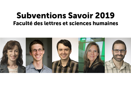 La Pre Louise Bienvenue, le Pr Fran&ccedil;ois Claveau, le Pr Maurice Demers, la Pre Allison Marchildon ainsi que&nbsp;le Pr S&eacute;bastien Carrier&nbsp;se verront octroyer une subvention pour leur projet de recherche respectif.
