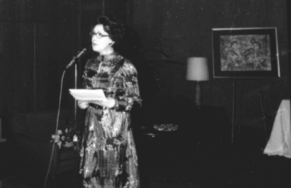 Allocution de Madeleine Labrecque C&ocirc;t&eacute; lors de la r&eacute;ception donn&eacute;e en son honneur, 17 mars 1972.