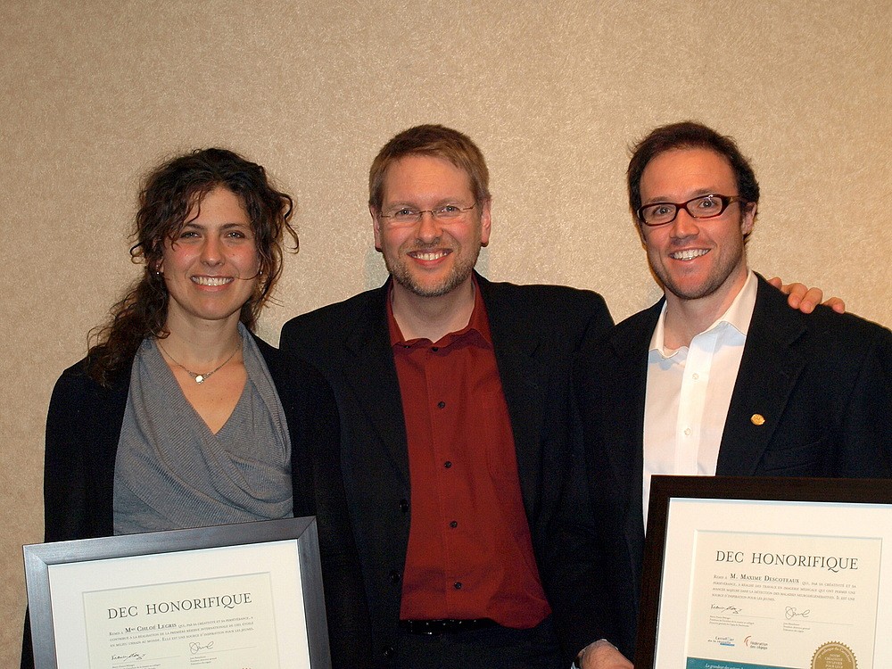 Chlo&eacute; Legris, Pierre Chastenay et le professeur Maxime Descoteaux