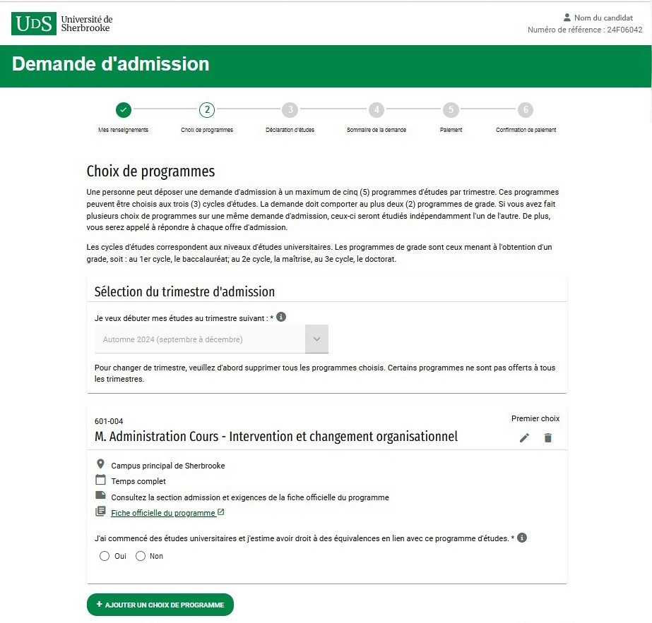 Un &eacute;cran du nouveau formulaire de DA.