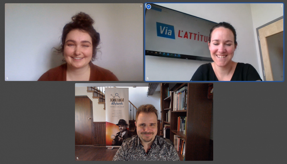 La stagiaire Marie-Pier B&eacute;langer, en compagnie de ses deux responsables de stage, Matthieu Lirette-G&eacute;linas, de Maverick Analytik, et&nbsp;Jessica Mackey, de Via L'attitude.