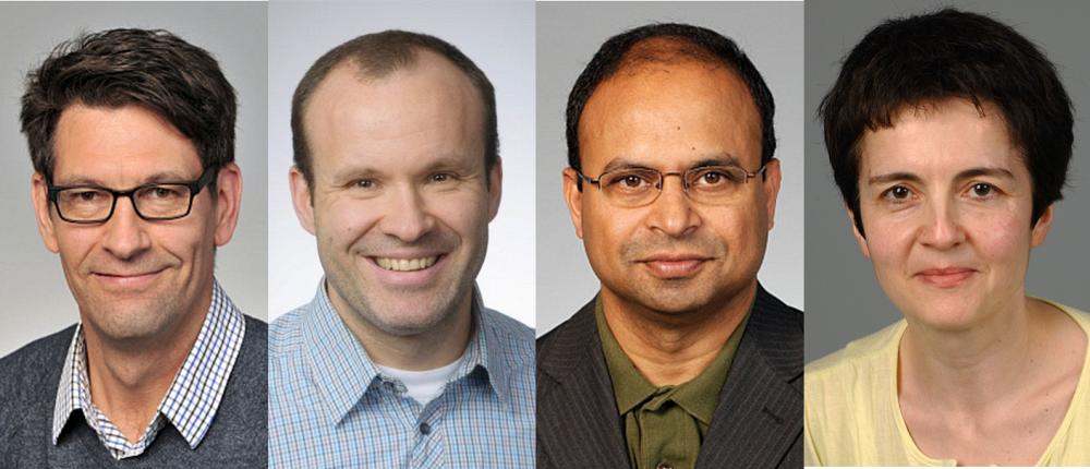 Les professeurs Martin Lepage,&nbsp;Nicolas G&eacute;vry, Subburaj Ilangumaran, et la professeure Sophie Roux