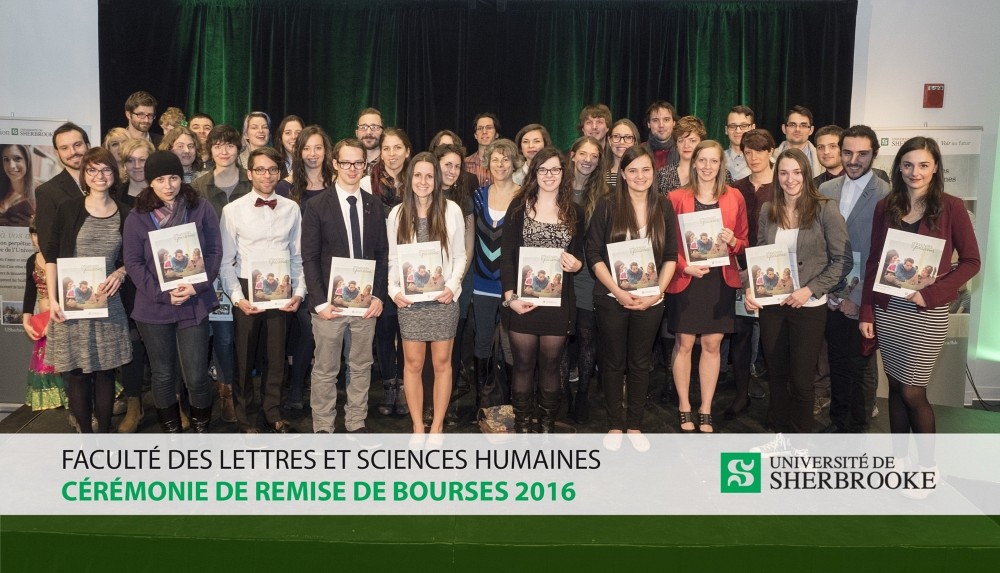 Les r&eacute;cipiendaires des bourses 2015-2016 de la Facult&eacute; des lettres et sciences humaines.