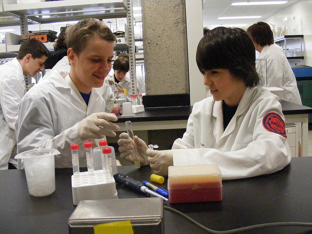 Des participants de Branch&eacute;s, les gars! purifient de l'ADN.