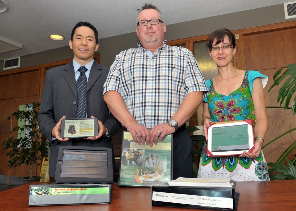 Pr Hoa Doan Do, cardiologue, monsieur Daniel Gladu, conseiller p&eacute;dagogique et Pre Chantal Lemire, p&eacute;diatre