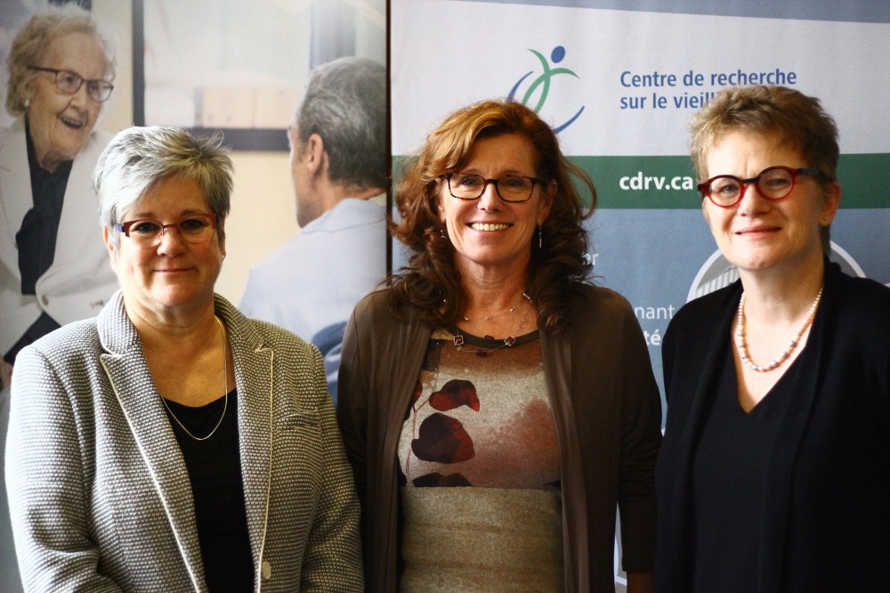 De gauche &agrave; droite&nbsp;: Suzanne Garon, professeure-chercheuse au CDRV et &agrave; l'&Eacute;cole de travail social; Nicole Dubuc, directrice du CDRV; et Marie Beaulieu, professeure-chercheuse au CDRV et &agrave; l'&Eacute;cole de travail social.