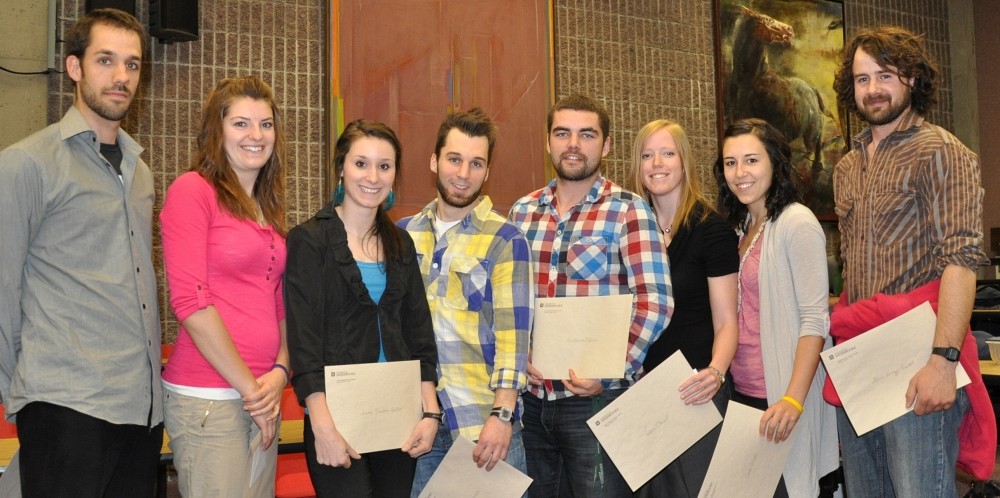 Les laur&eacute;ats&nbsp;2012 des prix d'excellence d&eacute;cern&eacute;s par le d&eacute;canat de la FEPS, le vice-rectorat aux &eacute;tudes de l'UdeS et la boutique Le&nbsp;Coureur.