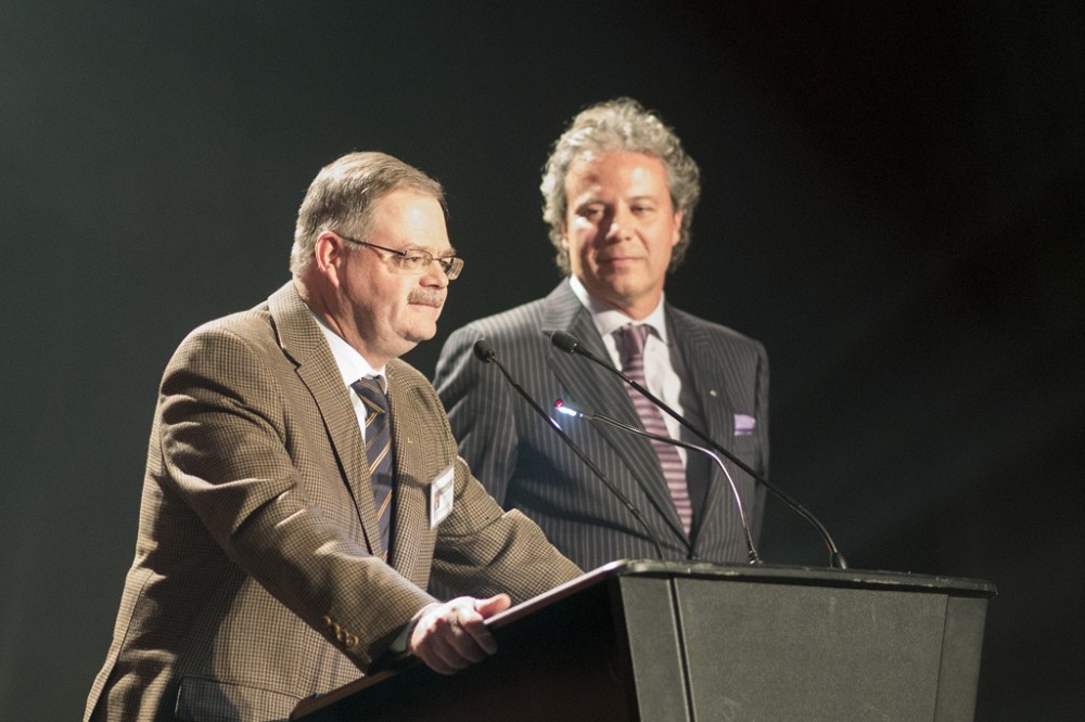 Les copr&eacute;sidents d'honneur des Retrouvailles 2013, Robert Hall et Manlio Del Negro.