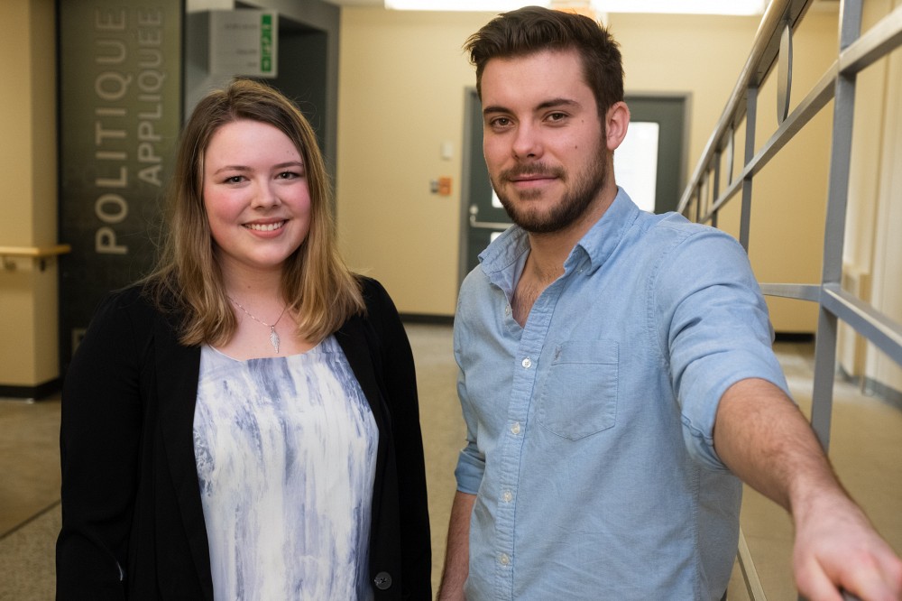 Catherine Pelchat et Marc-Antoine Leblanc, &eacute;tudiants au baccalaur&eacute;at en politique appliqu&eacute;e, vivront cette exp&eacute;rience unique cet &eacute;t&eacute; avec des &eacute;tudiants de plusieurs autres pays.