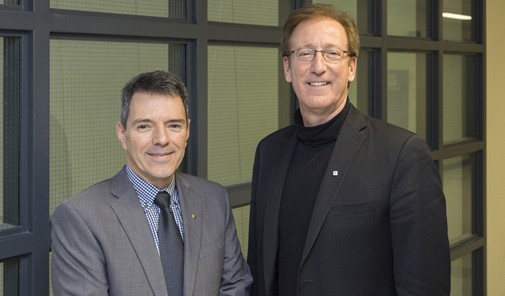 Michel No&euml;l, vice-pr&eacute;sident et pr&eacute;sident par int&eacute;rim&nbsp;de l&rsquo;APCUS et&nbsp;Fran&ccedil;ois Dub&eacute;, directeur g&eacute;n&eacute;ral de La Fondation.