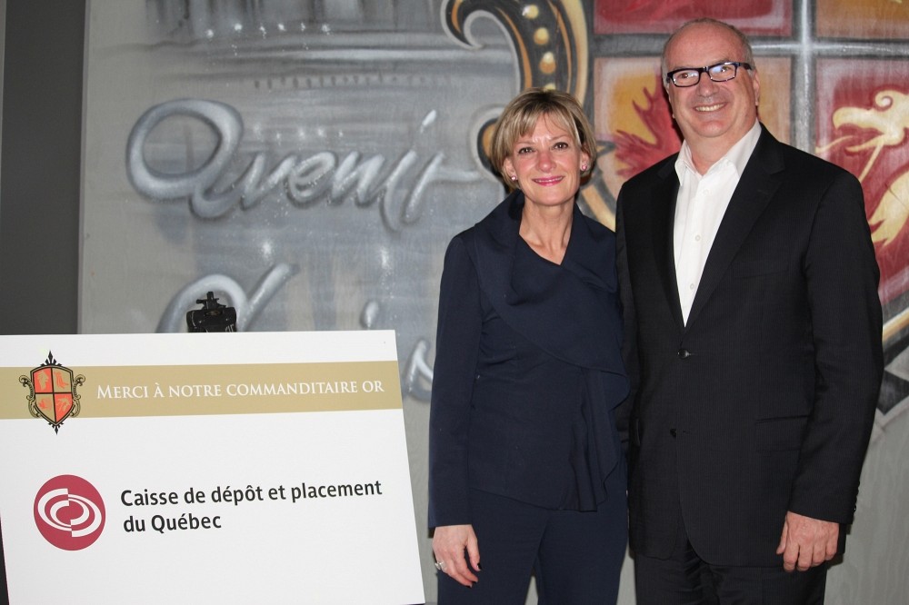 Caroline St-Jacques, de la Caisse de d&eacute;p&ocirc;t et de placement, en compagnie de Benoit Savard.