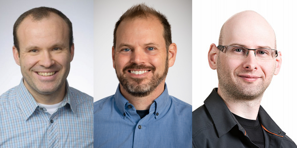 Les titulaires d&rsquo;une subvention (de gauche &agrave; droite) :&nbsp;Nicolas G&eacute;vry, Ph. D., et Alexandre Mar&eacute;chal, Ph. D., professeurs‑chercheurs &agrave; l&rsquo;IRCUS au D&eacute;partement de biologie de la Facult&eacute; des sciences, et&nbsp;&Eacute;tienne Rousseau, M.D., professeur‑chercheur &agrave; l&rsquo;IRCUS au D&eacute;partement des sciences de l&rsquo;imagerie m&eacute;dicale et des radiations de la Facult&eacute; de m&eacute;decine et des sciences de la sant&eacute;, et m&eacute;decin nucl&eacute;iste au CIUSSS de l&rsquo;Estrie‑CHUS.