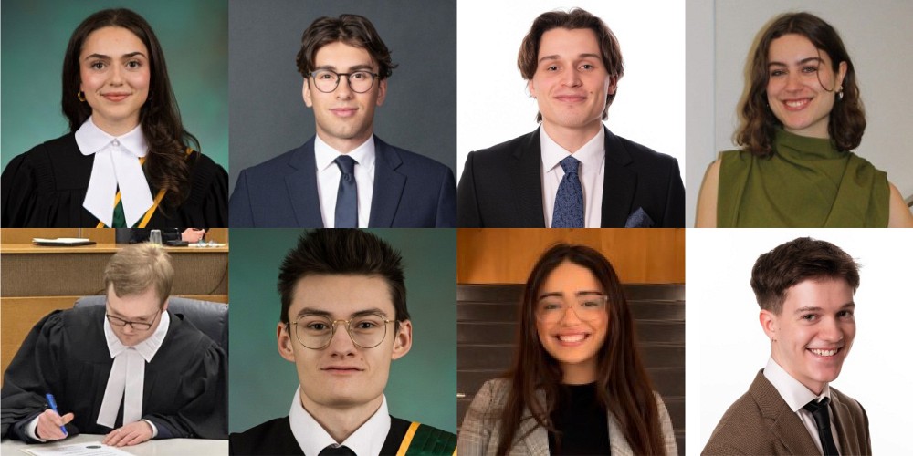 En haut : Anita Barbiero,&nbsp;Julien Bourdeau,&nbsp;Thomas Iskra-Landry et&nbsp;Cl&eacute;mence Lamer. En bas&nbsp;:&nbsp;Jean-Christophe B&eacute;lair, Nathaniel Charland,&nbsp;Rime Ouifki et&nbsp;Sidney Ricard&nbsp;