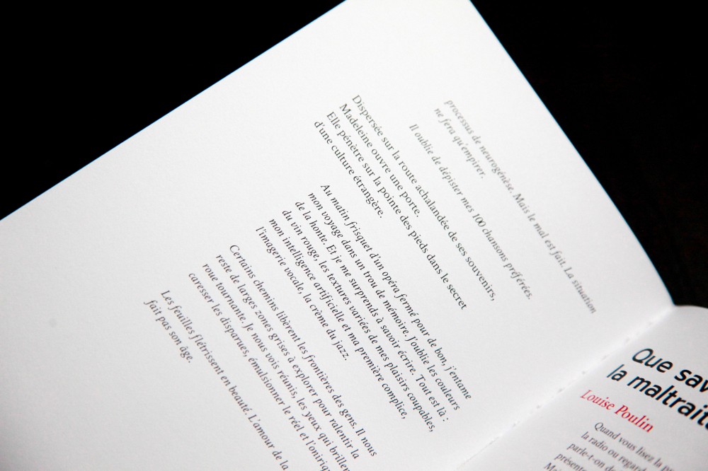 &laquo;&nbsp;Il oublie de d&eacute;pister mes 100&nbsp;chansons pr&eacute;f&eacute;r&eacute;es&nbsp;&raquo;, pense Madeleine, par la plume de Karine Bellerive.