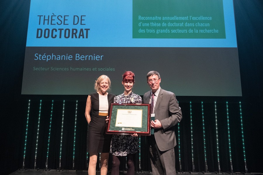 Mme St&eacute;phanie Bernier a remport&eacute; la le prix de la meilleure th&egrave;se de doctorat dans le domaine des lettres, sciences humaines et sociales.