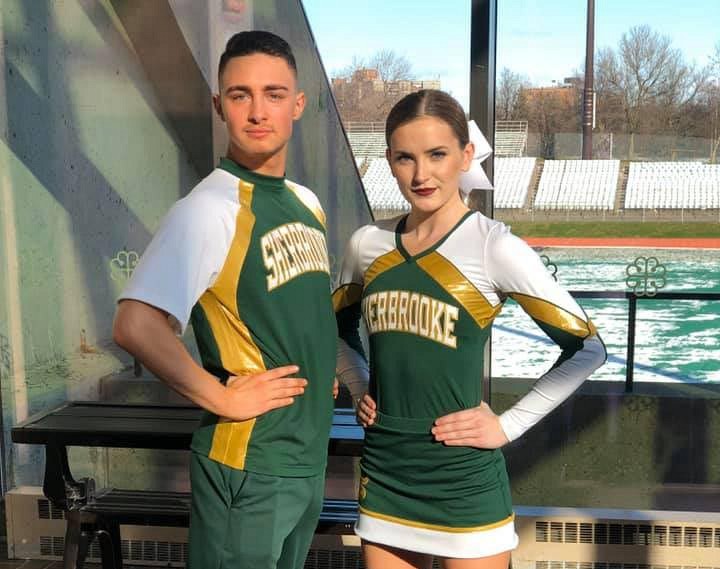 Samuel Rousseau et Rapha&euml;lle Graveline, du club sportif de cheerleading Vert & Or.