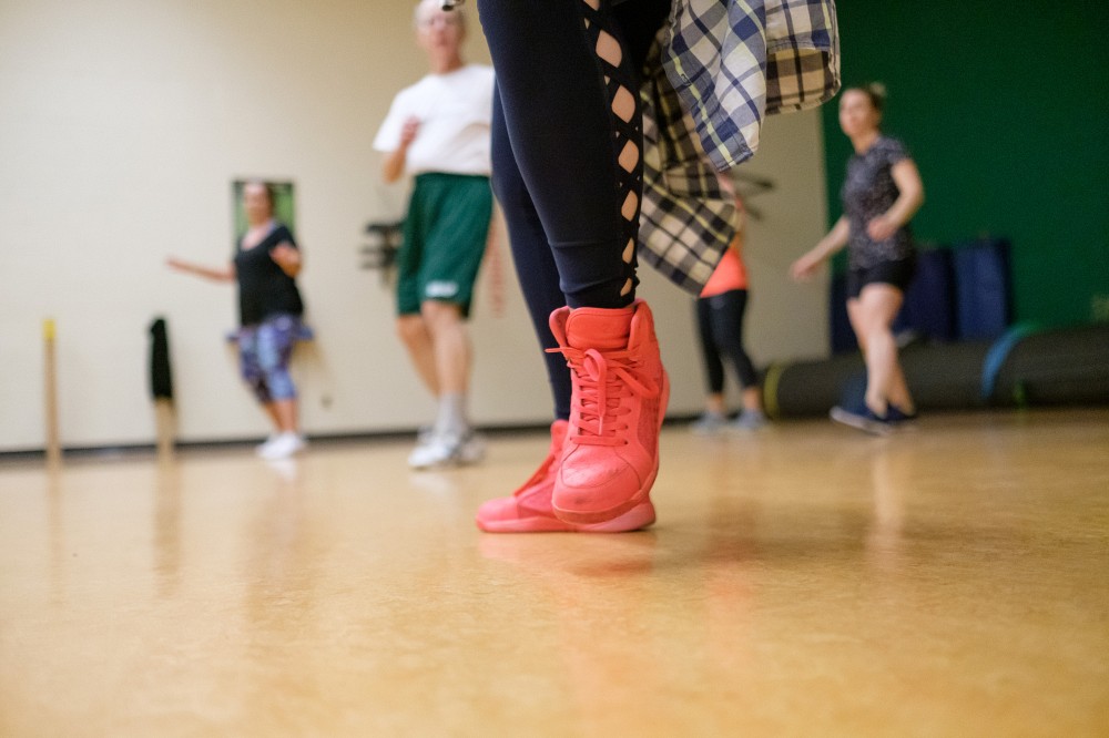 Cours de Zumba au Centre sportif du Campus principal.
