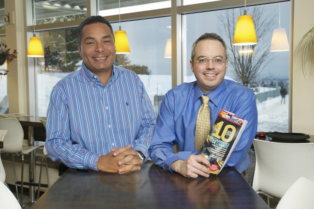 Les professeurs Sherif Abou Elela, de la Facult&eacute; de m&eacute;decine et des sciences de la sant&eacute;, et Jean-S&eacute;bastien Plante, de la Facult&eacute; de g&eacute;nie.
