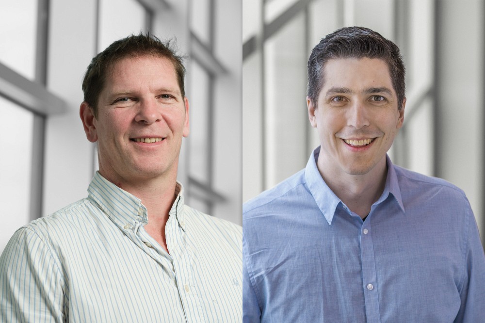 Les professeurs de la Facult&eacute; de g&eacute;nie, Fabien Alibart et Sean Wood, cotitulaires de la Chaire MEIE en calcul neuromorphique.