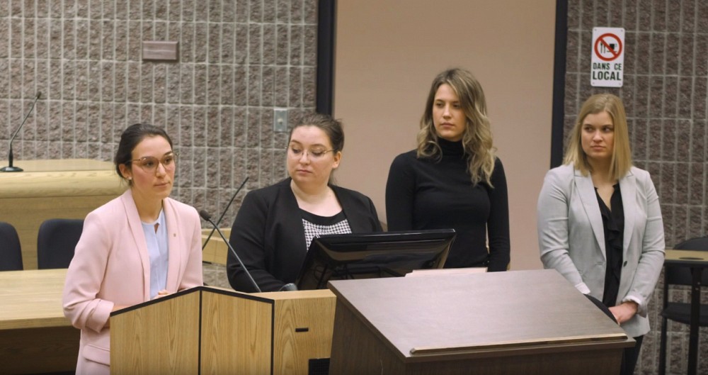 Jade Racine et ses coll&egrave;gues de travail, lors de leur pr&eacute;sentation le 18&nbsp;mars