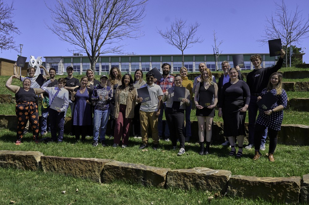 Les candidatures UdeS soumises au concours Forces AVENIR &agrave; l'occasion du d&eacute;voilement, qui se d&eacute;roulait le 1er mai au pavillon de la Vie &eacute;tudiante.