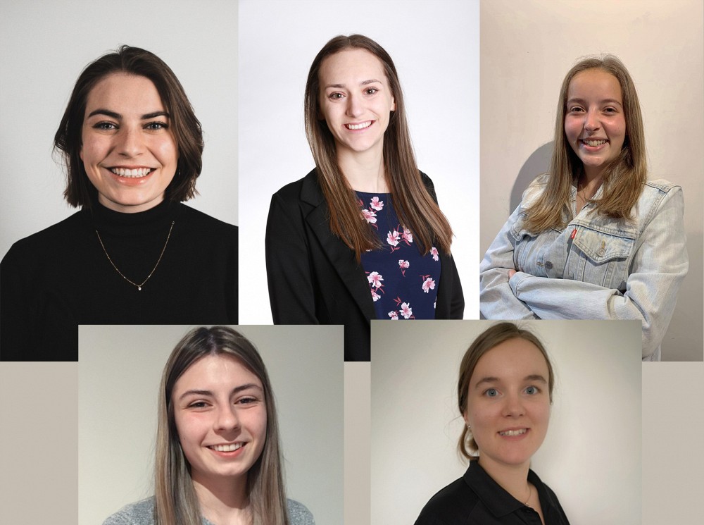 Alexane Brunelle, Alexia L&eacute;vesque, Gabrielle Pomerleau, Marie-Eve Castonguay et&nbsp;Simone Bourque, toutes de Facult&eacute; de g&eacute;nie.