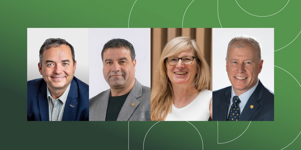 Tony B&eacute;gin,&nbsp;vice-pr&eacute;sident des ventes et de la pr&eacute;construction chez Groupe Canam,&nbsp;Mohamed Laaroussi, PDG d&rsquo;E2Metrix et d&rsquo;Oxwell Solutions, Kateri&nbsp;Normandeau,&nbsp;vice-pr&eacute;sidente Environnement et gestion de projets chez la firme de g&eacute;nie-conseil gbi et&nbsp;Charles&nbsp;Litalien,&nbsp;directeur g&eacute;n&eacute;ral de la division de l&rsquo;ing&eacute;nierie &mdash; Recherche et technologie et Gestion du cycle de vie de produit chez Pratt & Whitney Canada (PWC)