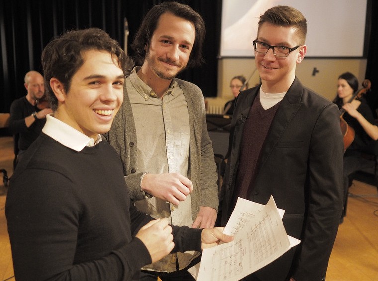 Maxime Fortin, Robin Girard et Samuel DesrosiersFinissants au baccalaur&eacute;at en composition et musique &agrave; l&rsquo;image